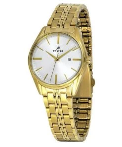 Westar Profile Gold Tone Stainless Steel White Dial Quartz 40210GPN107 Women's Watch