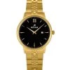 Westar Profile Gold Tone Stainless Steel Black Dial Quartz 40215GPN103 Women's Watch