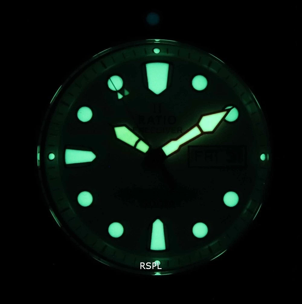 Ratio FreeDiver White Dial PU Strap Quartz 48HA90-02-WHT 500M Men's Watch 2 Ratio FreeDiver White Dial PU Strap Quartz 48HA90-02-WHT 500M Men's Watch - Image 2