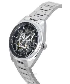 Bulova Classic Surveyor Stainless Steel Silver Skeleton Dial Automatic 96A293 Men's Watch -Watch Discount Store 96A293 3