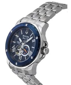 Bulova Marine Star Stainless Steel Open Heart Blue Dial Automatic 21 Jewels 98A302 200M Mens Watch 6 Bulova Marine Star Stainless Steel Open Heart Blue Dial Automatic 21 Jewels 98A302 200M Mens Watch -Watch Discount Store 98A302 3