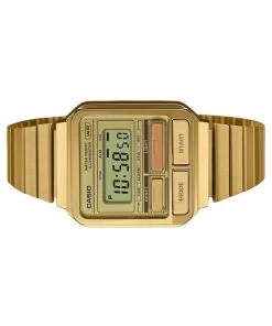 Casio Vintage Digital Gold Ion Plated Stainless Steel Quartz A120WEG-9A Unisex Watch -Watch Discount Store A120WEG 9A 3
