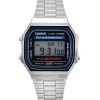 Casio Digital Alarm Chrono Stainless Steel A168WA-1WDF A168WA-1W Unisex Watch