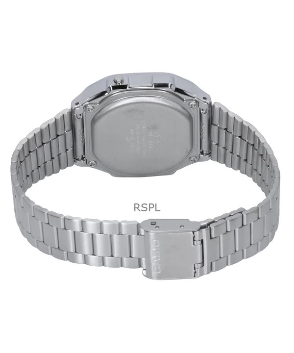 Casio Digital Alarm Chrono Stainless Steel A168WA-1WDF A168WA-1W Unisex Watch 4 Casio Digital Alarm Chrono Stainless Steel A168WA-1WDF A168WA-1W Unisex Watch - Image 4