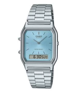 Casio Vintage Analog Digital Turquoise Blue Dial Quartz AQ-230A-2A1 Women's Watch