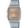 Casio Vintage Analog Digital Light Copper Dial Dual Time Quartz AQ-230A-4AMQY Unisex Watch