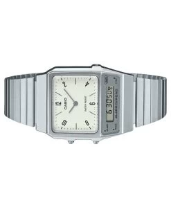 Casio Vintage Analog Digital Dual Time Stainless Steel Bracelet White Dial Quartz AQ-800E-7A2 Unisex Watch -Watch Discount Store AQ 800E 7A2 3
