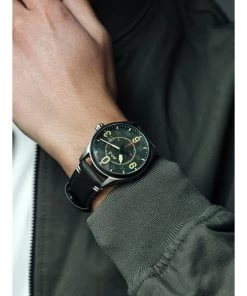 AVI-8 Spitfire Smith Reading Leather Strap Green Dial Automatic AV-4090-03 Men's Watch -Watch Discount Store AV 4090 03 3