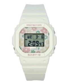 Casio Baby-G Retro Flower Field Digital White Resin Strap Quartz BGD-565RP-7 100M Women's Watch
