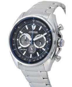 Citizen Eco-Drive Chronograph Stainless Steel Black Dial CA4560-81E 100M Men's Watch 6 Citizen Eco-Drive Chronograph Stainless Steel Black Dial CA4560-81E 100M Men's Watch -Watch Discount Store CA4560 81E 3