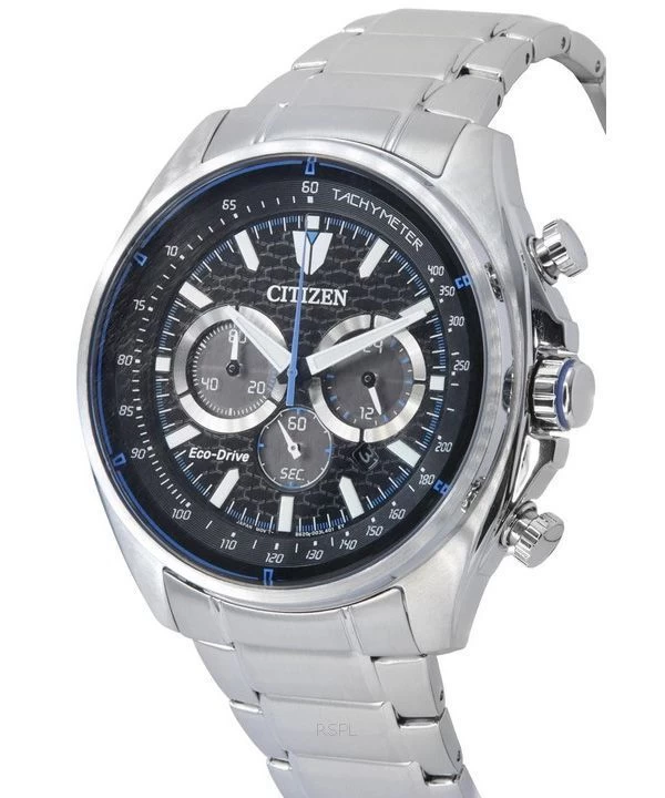 Citizen Eco-Drive Chronograph Stainless Steel Black Dial CA4560-81E 100M Men's Watch 3 Citizen Eco-Drive Chronograph Stainless Steel Black Dial CA4560-81E 100M Men's Watch - Image 3