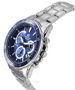 Casio Edifice Analog Standard Chronograph Stainless Steel Blue Dial Quartz EFR-552D-2A 100M Men's Watch -Watch Discount Store EFR 552D 2A 3