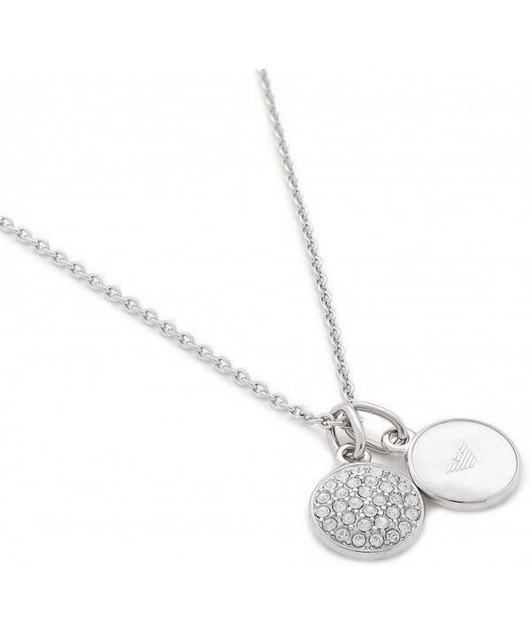 Emporio Armani Cubic Zirconia Stainless Steel Mother Of Pearl Necklace EGS2156040 For Women 1 Emporio Armani Cubic Zirconia Stainless Steel Mother Of Pearl Necklace EGS2156040 For Women