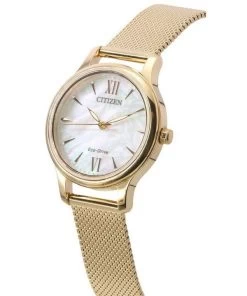 Citizen Eco-Drive Rose Gold Tone Stainless Steel Mother Of Pearl EM0892-80D Women's Watch 6 Citizen Eco-Drive Rose Gold Tone Stainless Steel Mother Of Pearl EM0892-80D Women's Watch -Watch Discount Store EM0892 80D 3