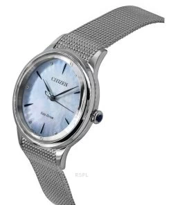 Citizen L Stainless Steel Mother Of Pearl Dial Eco-Drive EM1150-86D Women's Watch -Watch Discount Store EM1150 86D 2