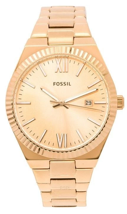 Fossil Scarlette Rose Gold Stainless Steel Rose Gold Sunray Dial Quartz ES5258 Women's Watch 1 Fossil Scarlette Rose Gold Stainless Steel Rose Gold Sunray Dial Quartz ES5258 Women's Watch