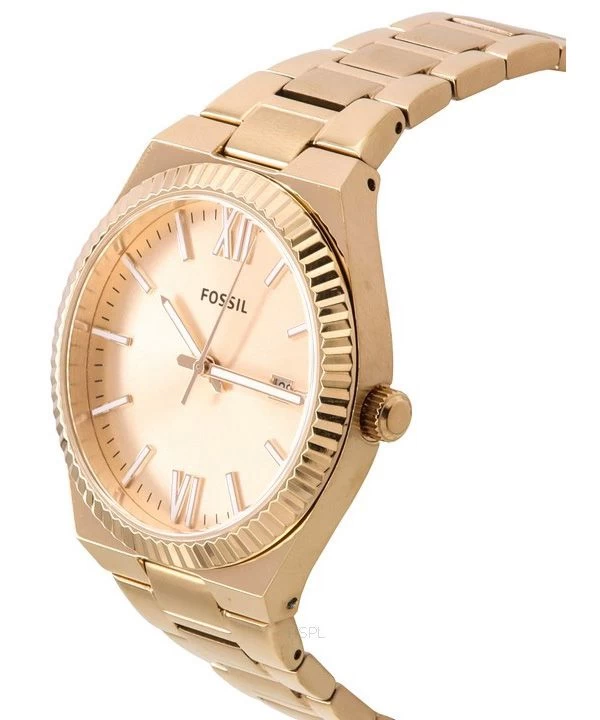 Fossil Scarlette Rose Gold Stainless Steel Rose Gold Sunray Dial Quartz ES5258 Women's Watch 3 Fossil Scarlette Rose Gold Stainless Steel Rose Gold Sunray Dial Quartz ES5258 Women's Watch - Image 3