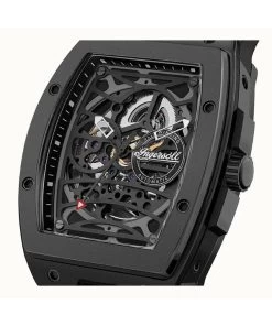 Ingersoll The Rim Polyurethane Strap Black Skeleton Dial Automatic I16201 Men's Watch -Watch Discount Store I16201 2