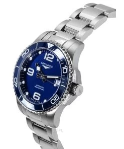 Longines HydroConquest Stainless Steel Sunray Blue Dial Automatic Diver's L3.780.4.96.6 300M Men's Watch -Watch Discount Store L3.780.4.96.6 3
