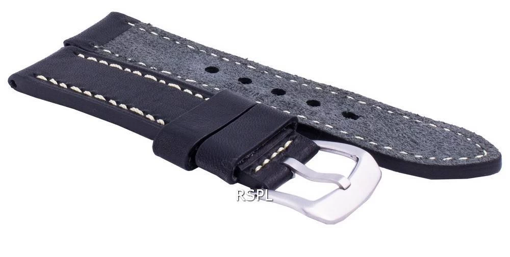 Ratio LS16 Black Leather Watch Strap 22mm 1 Ratio LS16 Black Leather Watch Strap 22mm