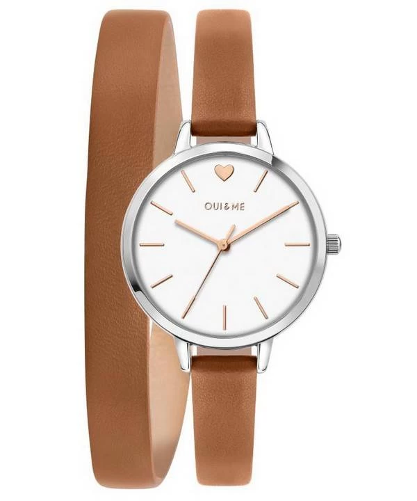 Oui & Me Petite Amourette White Dial Leather Strap Quartz ME010005 Women's Watch 1 Oui & Me Petite Amourette White Dial Leather Strap Quartz ME010005 Women's Watch