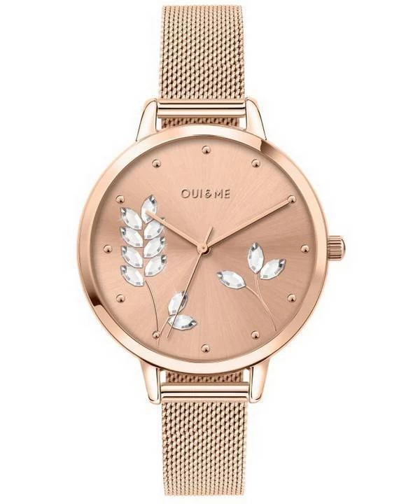 Oui & Me Grande Fleurette Rose Gold Tone Stainless Steel Quartz ME010155 Women's Watch 1 Oui & Me Grande Fleurette Rose Gold Tone Stainless Steel Quartz ME010155 Women's Watch