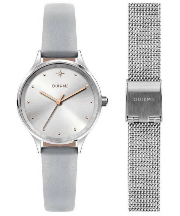 Oui & Me Bichette Silver Dial Leather Strap Quartz ME010168 Women's Watch 1 Oui & Me Bichette Silver Dial Leather Strap Quartz ME010168 Women's Watch