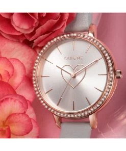 Oui & Me Amourette Crystal Accents Leather Strap Silver Dial Quartz ME010289 Women's Watch With Extra Bracelet -Watch Discount Store ME010289 6