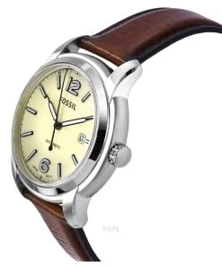 Fossil Heritage Brown LiteHide Leather Strap Cream Dial Automatic ME3221 Unisex Watch -Watch Discount Store ME3221 3