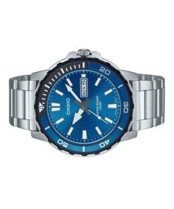 Casio Standard Analog Stainless Steel Blue Dial Quartz MTD-125D-2A1V 100M Men's Watch -Watch Discount Store MTD 125D 2A1V 3