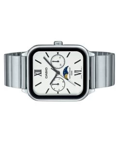 Casio Standard Analog Moon Phase Stainless Steel White Dial Quartz MTP-M305D-7A2V Men's Watch -Watch Discount Store MTP M305D 7A2V 3