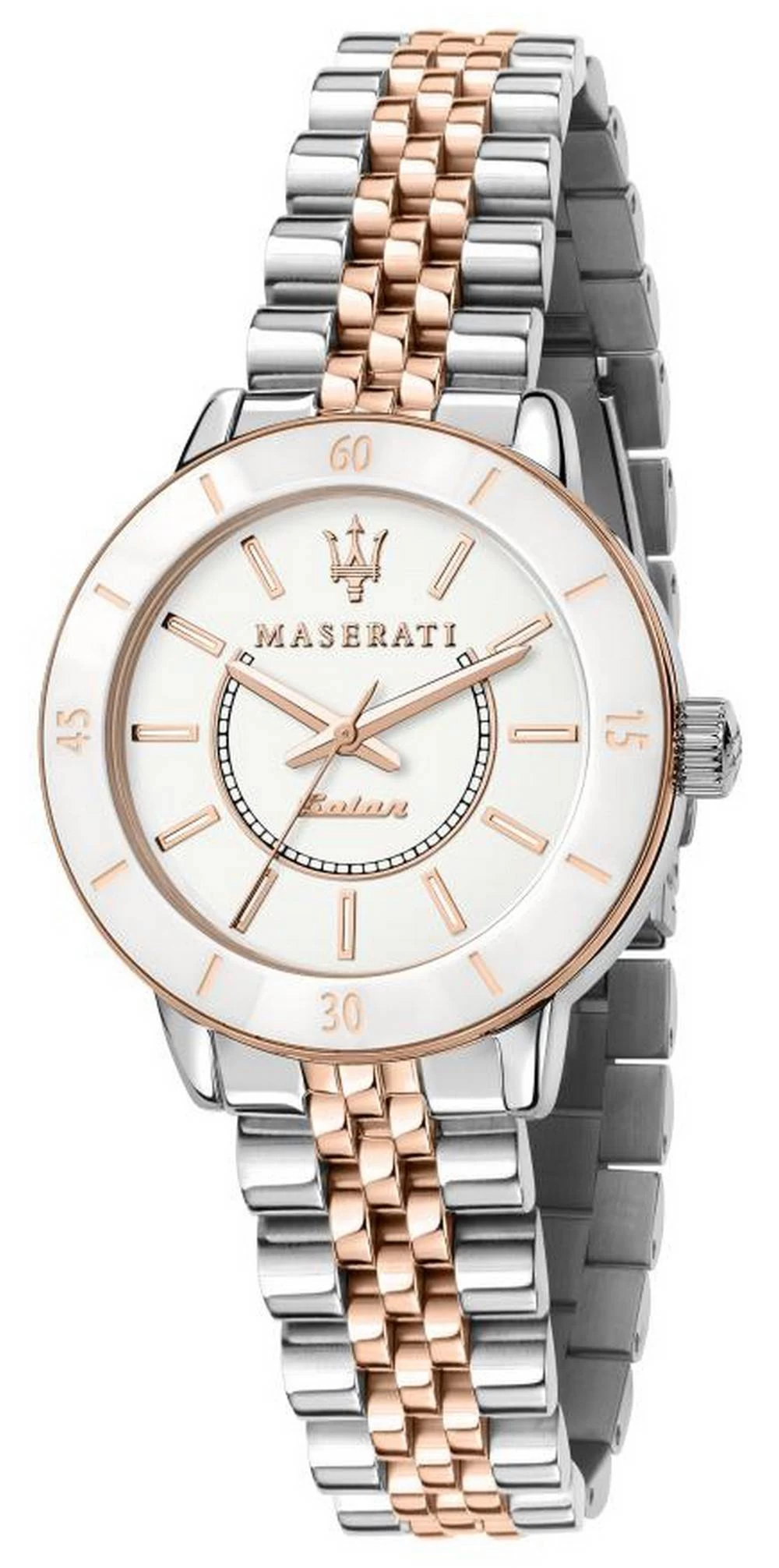 Maserati Successo White Dial Two Tone Stainless Steel Solar R8853145504 Women's Watch 1 Maserati Successo White Dial Two Tone Stainless Steel Solar R8853145504 Women's Watch