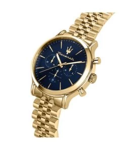 Maserati Epoca Limited Edition Chronograph Gold Tone Stainless Blue Dial Quartz R8873618031 100M Men's Watch -Watch Discount Store R8873618031 5