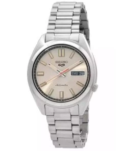 Seiko 5 Sports SNXS Series Stainless Steel Beige Dial Automatic SRPK91K1 100M Men's Watch
