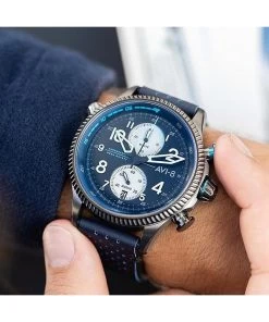 Refurbished AVI-8 Hawker Hunter Colerne Duke Chronograph Black Dial Quartz AV-4080-02 Men's Watch -Watch Discount Store U607 3