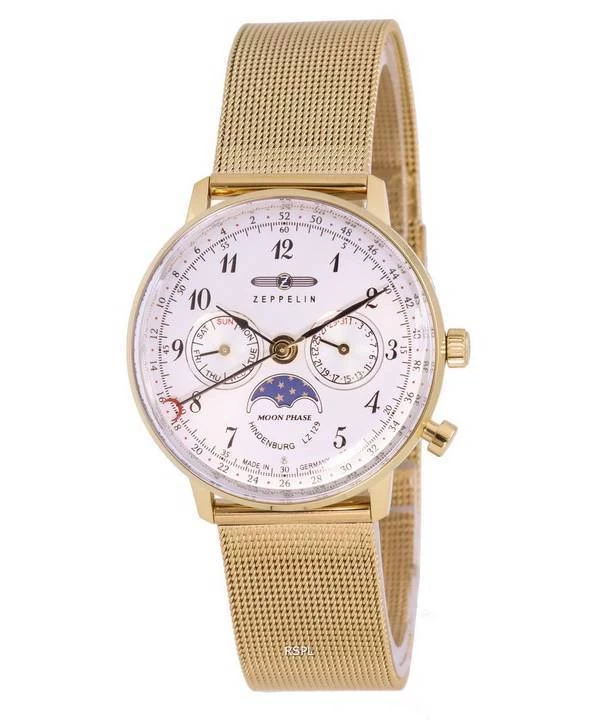 Zeppelin LZ129 Hindenburg Moonphase Silver Dial Quartz 7039M-1 7039M1 Women's Watch 1 Zeppelin LZ129 Hindenburg Moonphase Silver Dial Quartz 7039M-1 7039M1 Women's Watch