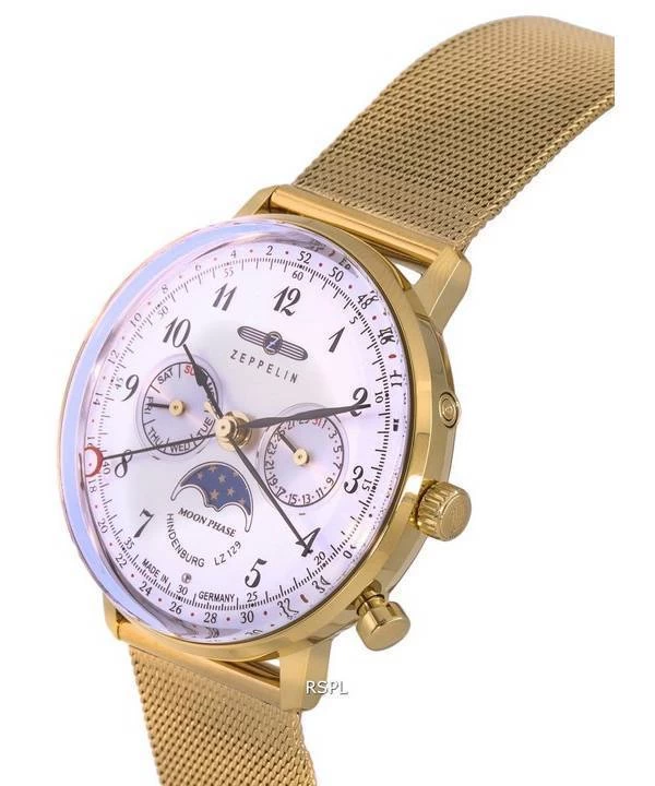 Zeppelin LZ129 Hindenburg Moonphase Silver Dial Quartz 7039M-1 7039M1 Women's Watch 2 Zeppelin LZ129 Hindenburg Moonphase Silver Dial Quartz 7039M-1 7039M1 Women's Watch - Image 2