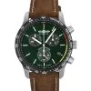 Zeppelin Watches Night Cruise Chronograph Leather Strap Green Dial Quartz 72884 100M Men's Watch